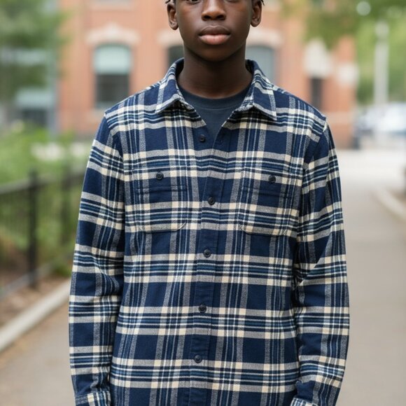 2 Gap Kids Long Sleeve Button Up Flannel Shirts - NWT! - Picture 5 of 13